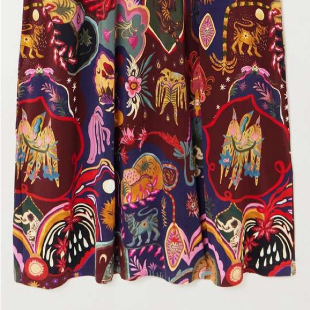 FARM Rio Rio Multicolor Artsy Surreal Land Long Sleeve Maxi Dress Size XL NWT - Picture 16 of 16